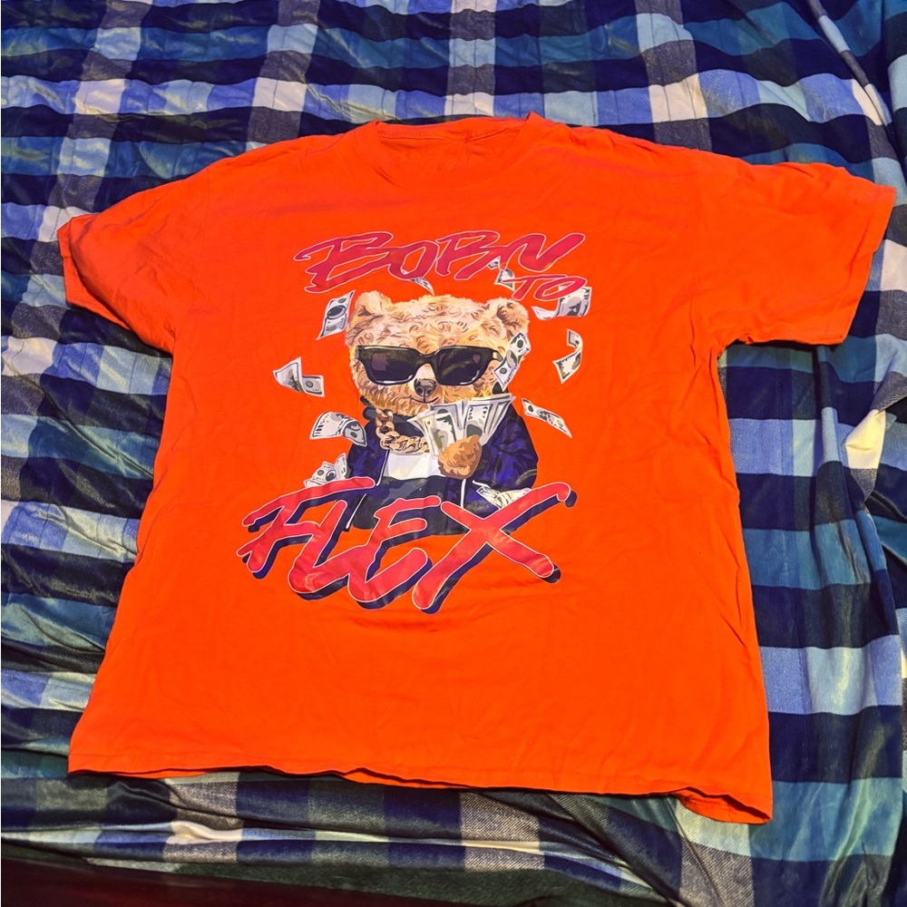 Men’s Graphic BORNTOFLEX T-Shirt in Vibrant Orange